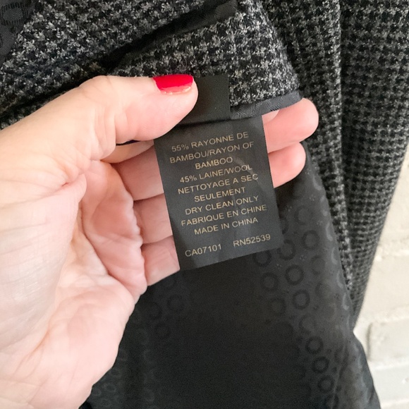 Vintage Men’s Blazer Tweed Houndstooth Gray Black Single Breast Wool Bamboo 44R - Picture 12 of 16